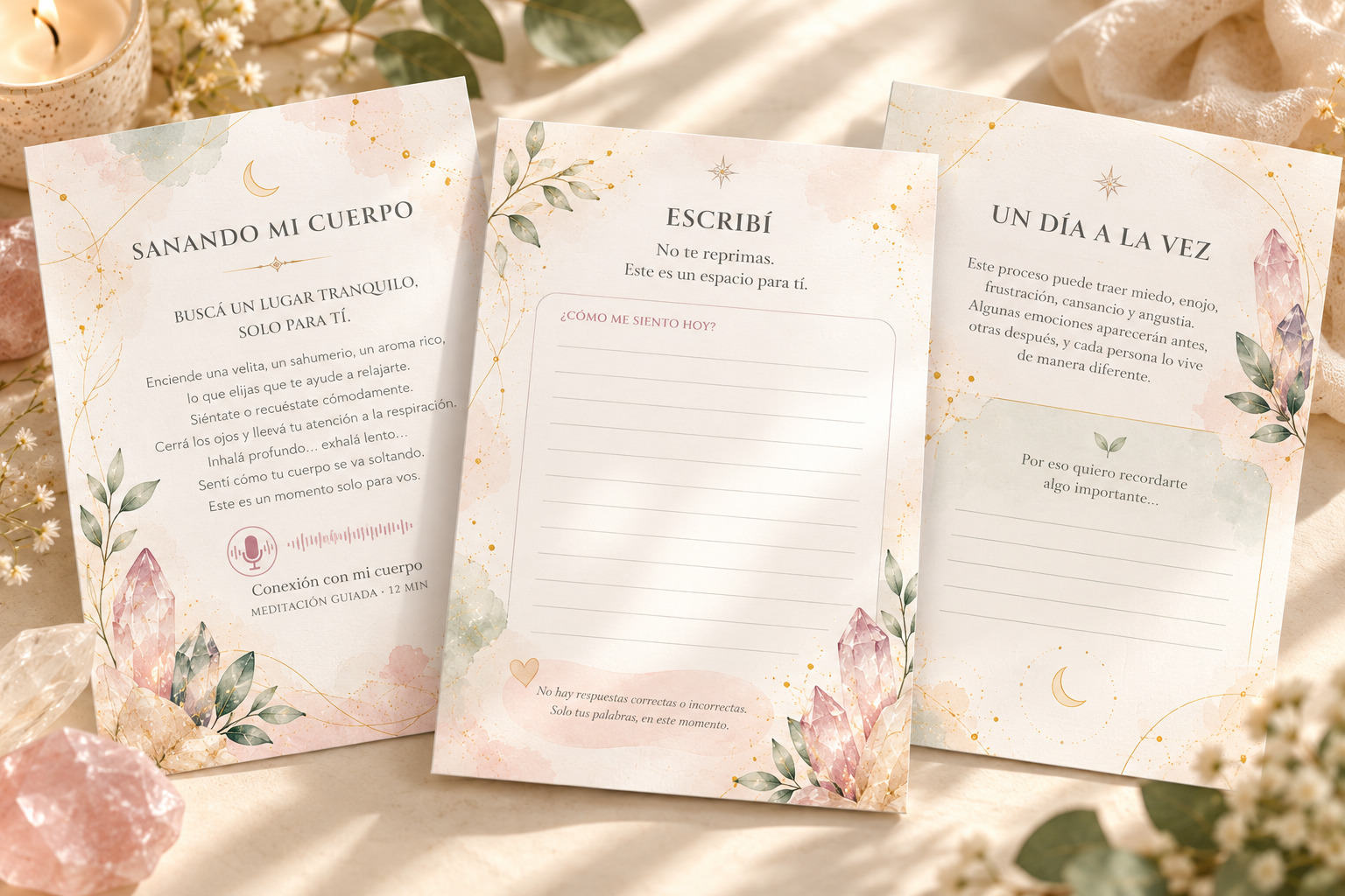 Interior de Vivir en Presencia con meditaciones, ejercicios y espacios de escritura